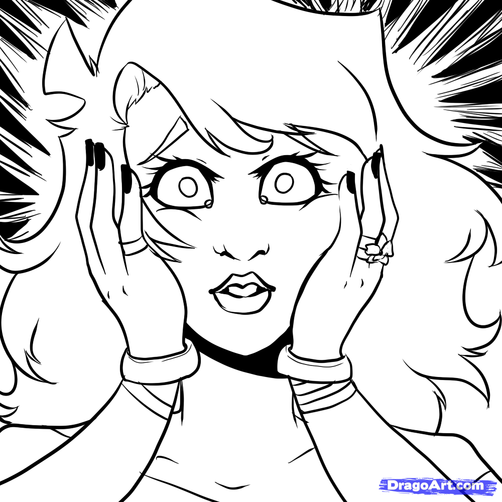 1000x1000 step how to draw a shocked face - Surprised Face Drawing