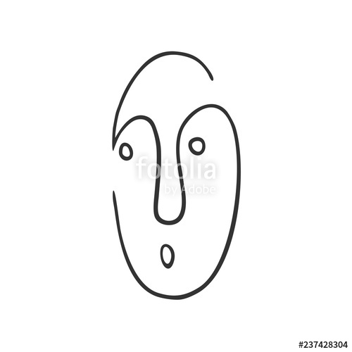 500x500 Surprised Lines Art Face Draw Stock Image And Royalty Free Vector - Surprised Face Drawing