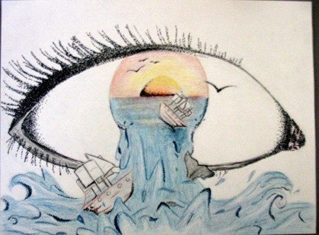 450x332 surreal eye art style surrealism art, school art projects - Surreal Eye Drawing