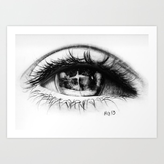 700x700 surreal eye drawing art print - Surreal Eye Drawing