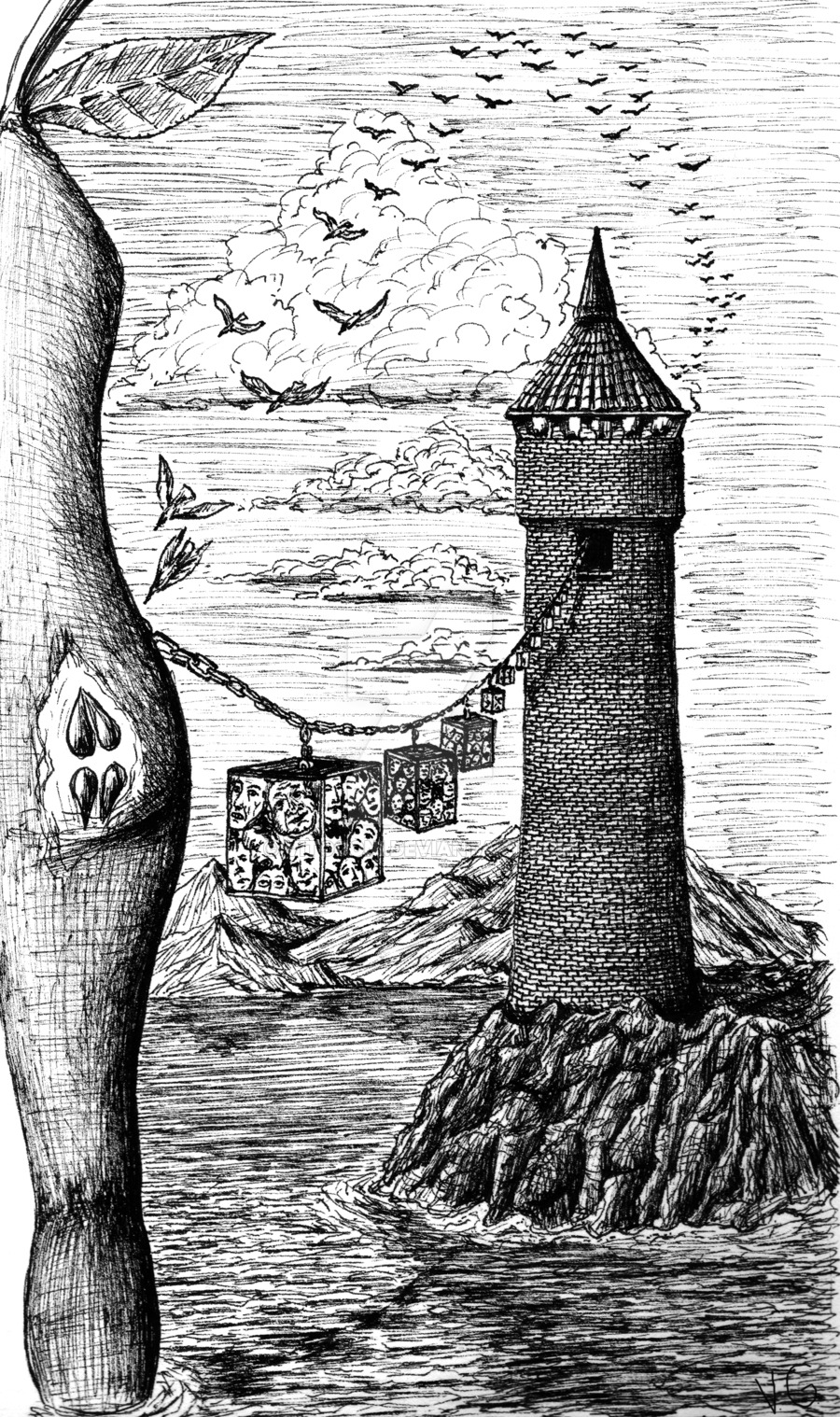 900x1518 circle of life surreal drawing - Surrealism Drawing Ideas