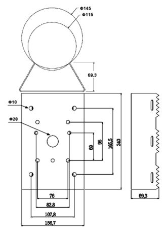328x461 pole mount security camera bracket cm - Surveillance Camera Drawing