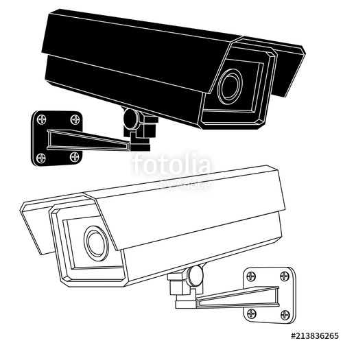 500x500 security cctv camera hand drawn sketch stock image and royalty - Surveillance Camera Drawing