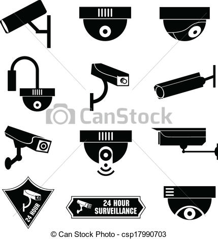 429x470 video surveillance, cctv icon, vector illustration - Surveillance Camera Drawing