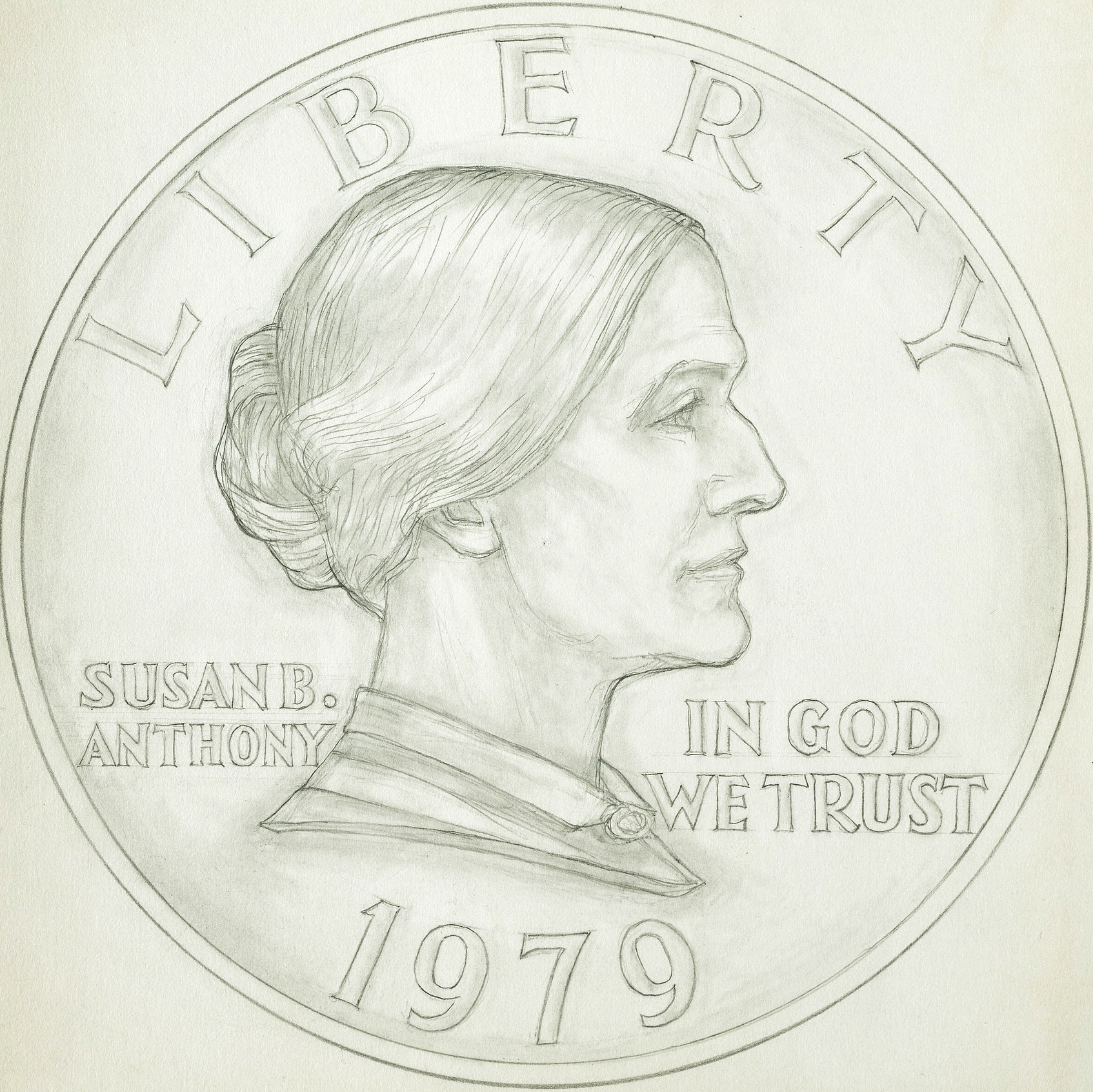 1694x1692 Right Facing Susan B Anthony Design - Susan B Anthony Drawing