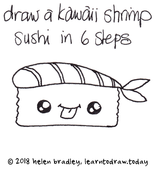 500x551 how to draw kawaii shrimp sushi in six steps learn to draw - Sushi Drawing