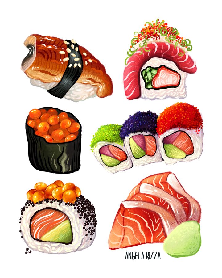 720x900 sushi - Sushi Drawing