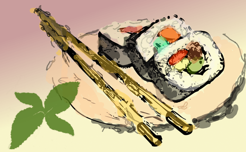 809x500 sushi illustration - Sushi Drawing
