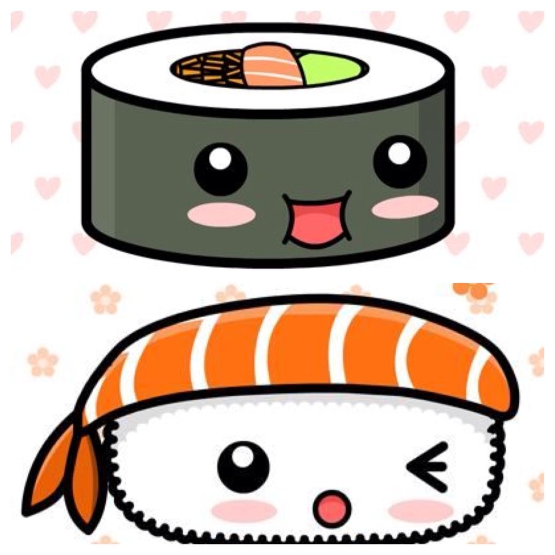 Easy Cute Sushi Drawing