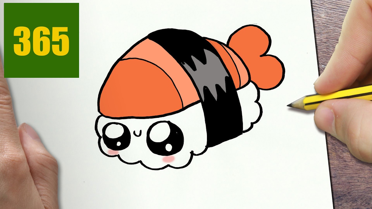 1280x720 how to draw a sushi cute, easy step - Sushi Drawing
