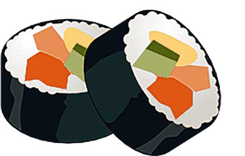 500x319 Real Sushi Clipart - Sushi Roll Drawing