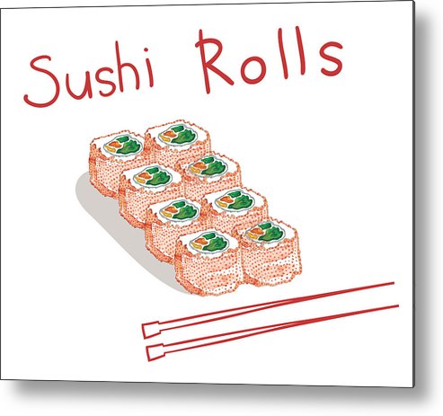 493x463 sushi rolls metal print - Sushi Roll Drawing