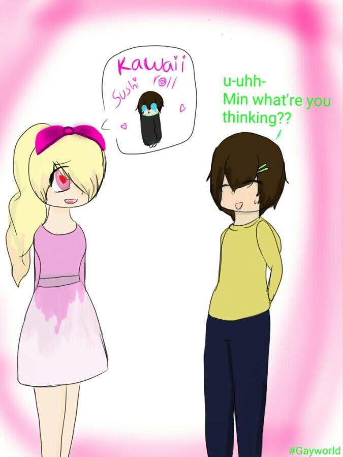 675x899 u uhh min what're you thinking my drawing! - Sushi Roll Drawing