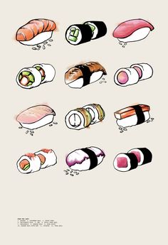 236x345 Sushi Drawing - Sushi Roll Drawing
