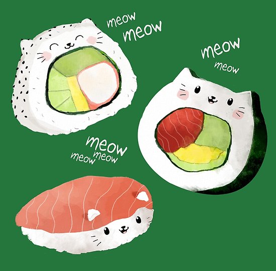 550x540 cute sushi rolls posters - Sushi Roll Drawing