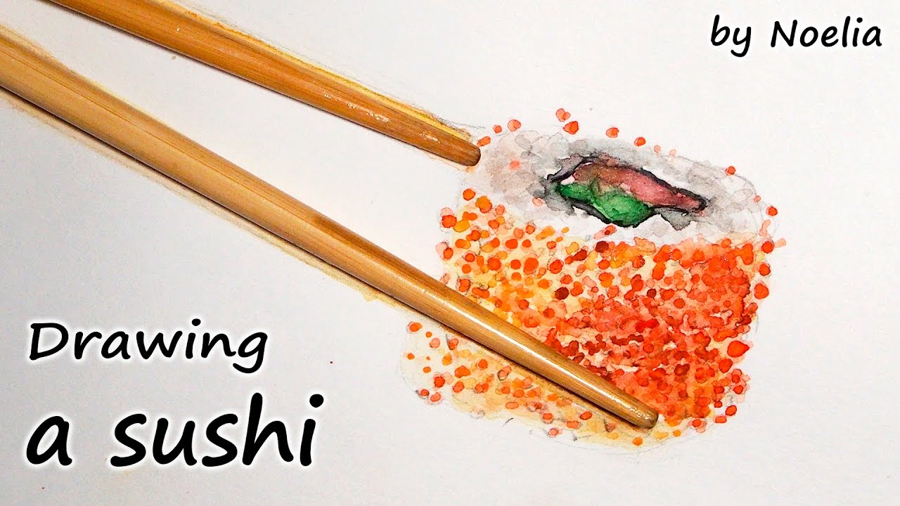 1280x720 Drawing A Sushi - Sushi Roll Drawing