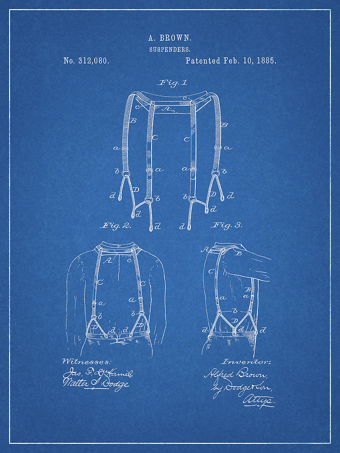 675x900 Suspenders Patent Drawing - Suspenders Drawing