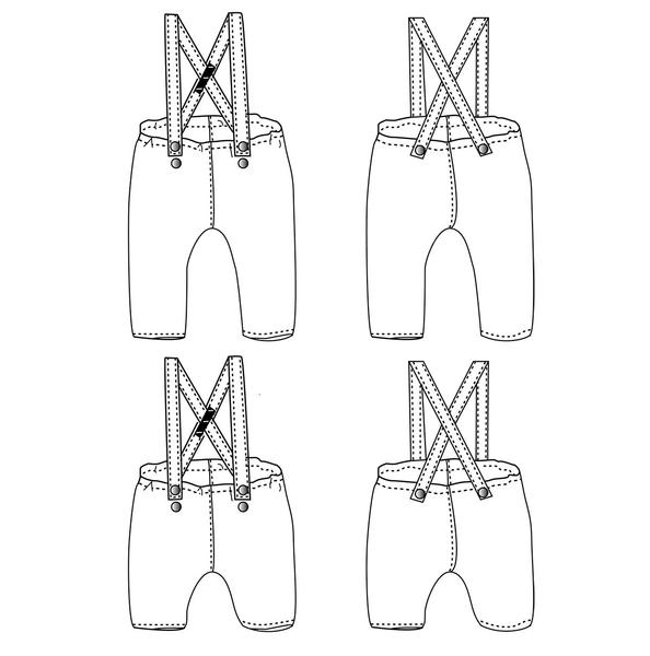 594x600 Brighton Pantsshorty With Suspenders - Suspenders Drawing