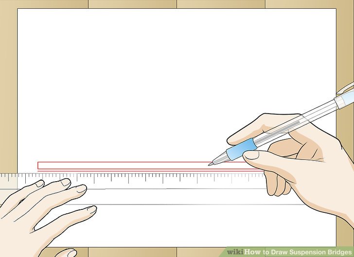 728x529 how to draw suspension bridges steps - Suspension Bridge Drawing
