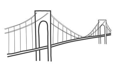 Suspension Bridge Drawing at PaintingValley.com | Explore collection of ...