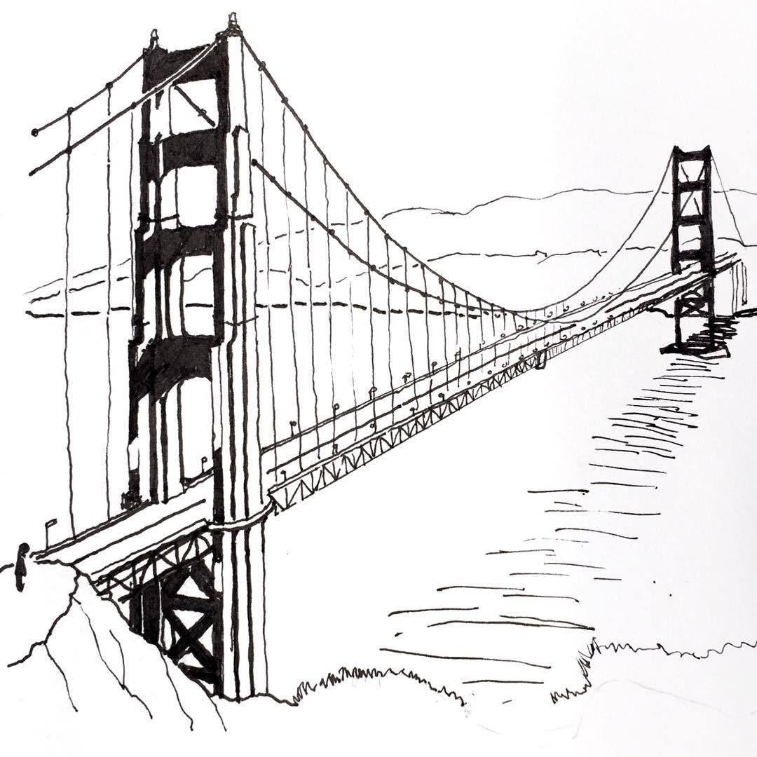 1080x1080 suspension bridge drawing stay simple in bridge drawing - Suspension Bridge Drawing