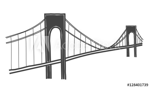 Suspension Bridge Drawing at PaintingValley.com | Explore collection of ...