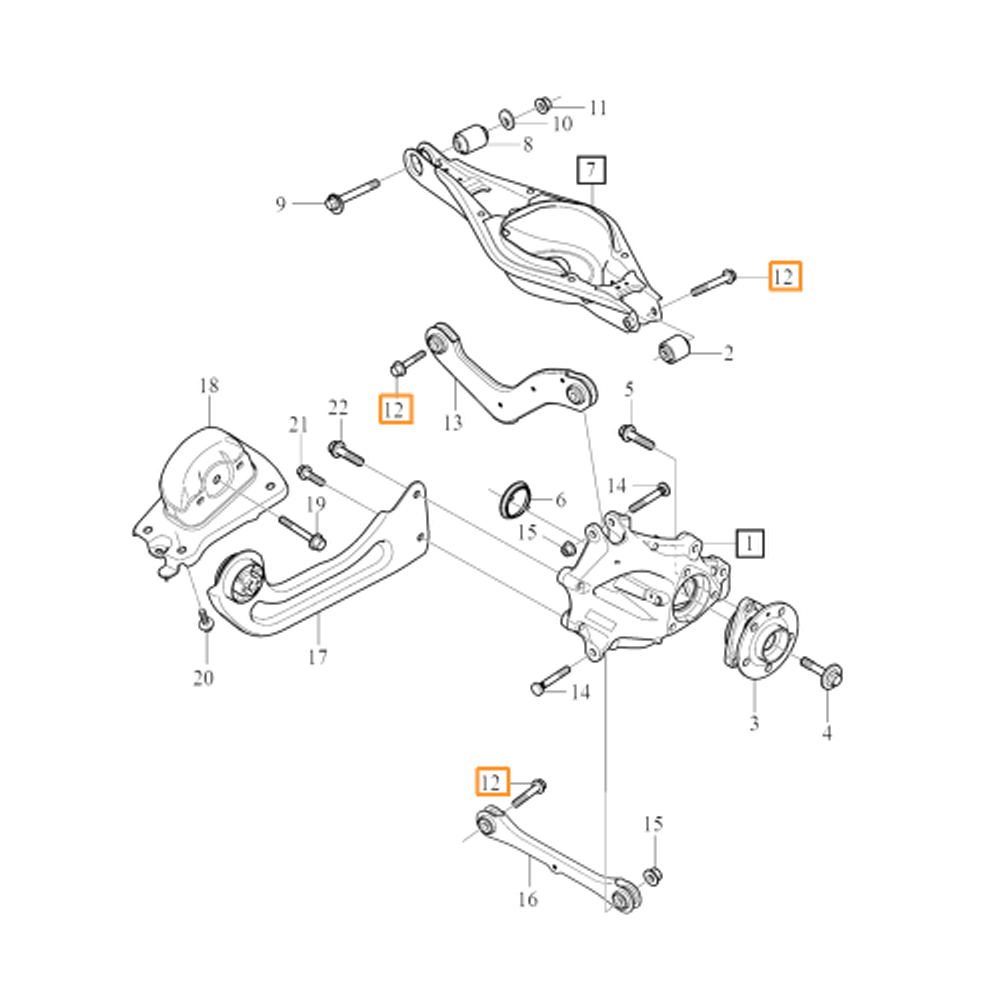 1000x1000 genuine volvo suspension partscontrol arms rear - Suspension Drawing