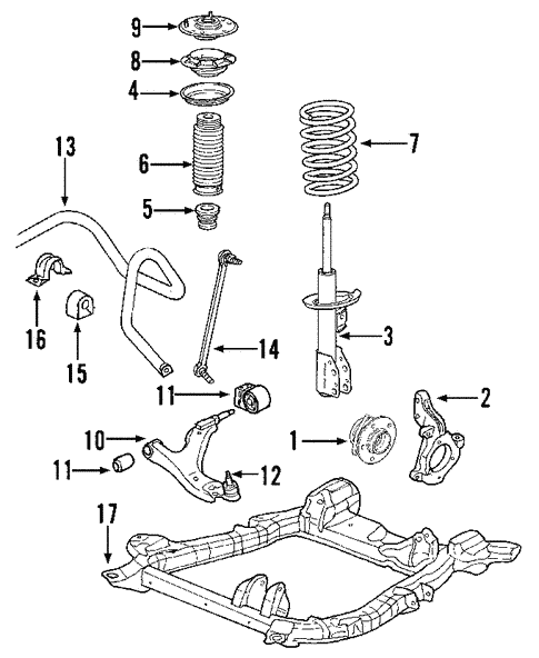 485x592 oem chevrolet equinox suspension components parts - Suspension Drawing