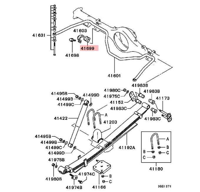 680x653 black mitsubishi suspension parts rear suspension stabilizer - Suspension Drawing