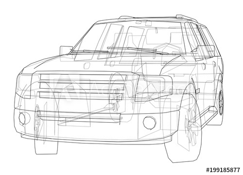 500x361 car suv drawing outline - Suv Drawing