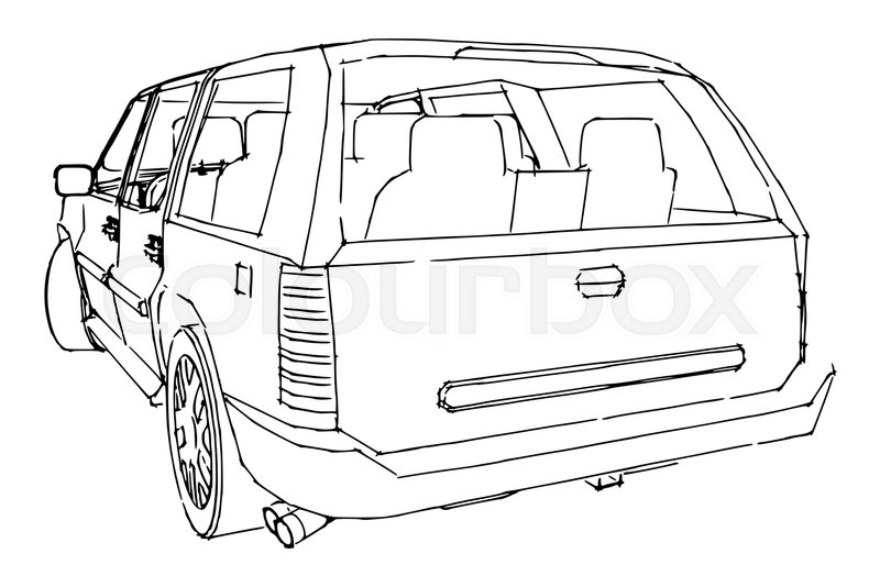 800x534 suv ar outline drawing of a hand stock vector colourbox - Suv Drawing