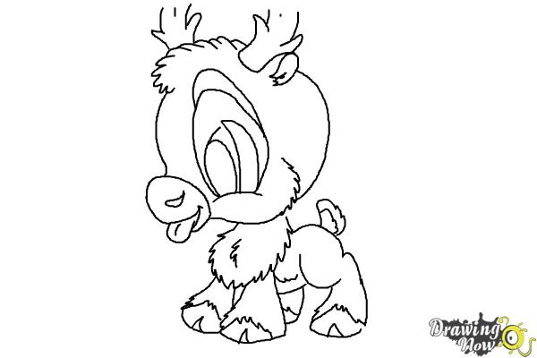 600x400 how to draw chibi sven from frozen - Sven Frozen Drawing