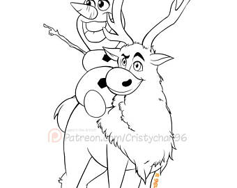 340x270 Sven Drawing Etsy - Sven Frozen Drawing