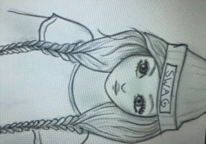 300x210 pencil sketch of swag cool sketches - Swag Girl Drawing