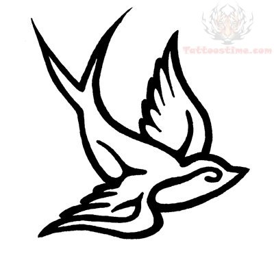 400x380 swallow outline tattoo designs - Swallow Outline Drawing