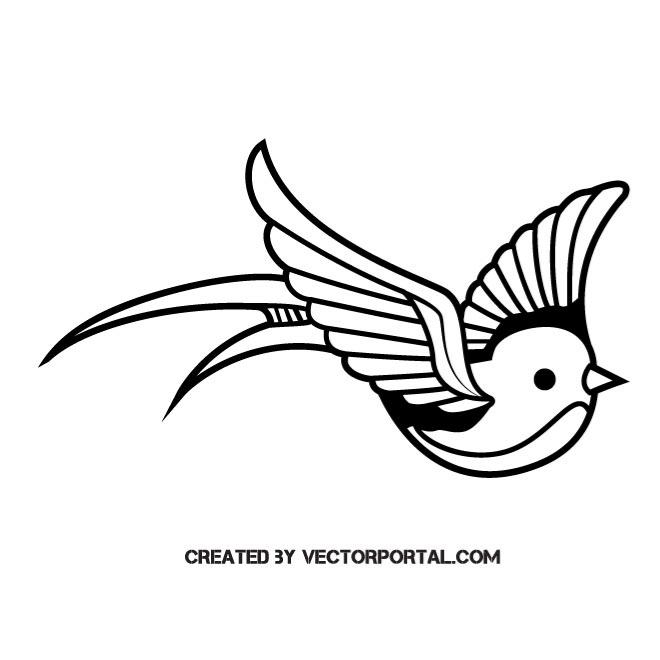 660x660 bird swallow stencil art - Swallow Outline Drawing