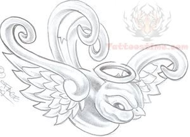 800x576 Angel Swallow Tattoo Design - Swallow Tattoo Drawing