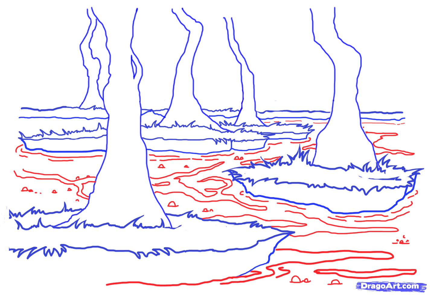 Как поэтапно нарисовать болото поэтапно