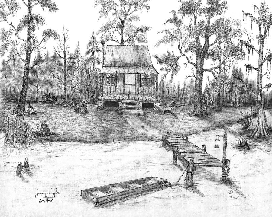 900x719 swamp camp drawing - Swamp Drawing
