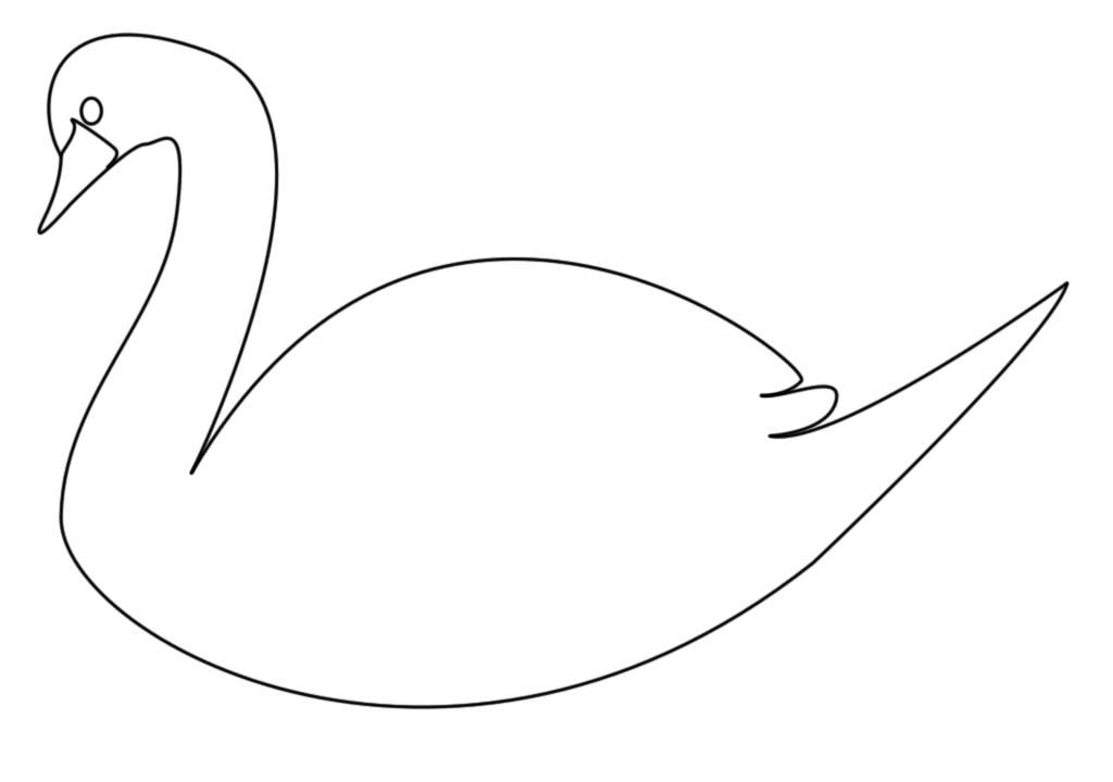 1024x720 How To Draw A Swan Drawing - Swan Drawing Images