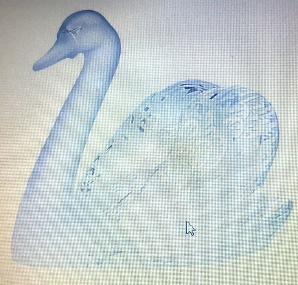 1000x959 Lalique Wonderful Clearfrosted French Huge Swan Head Up Luxury - Swan Head Drawing