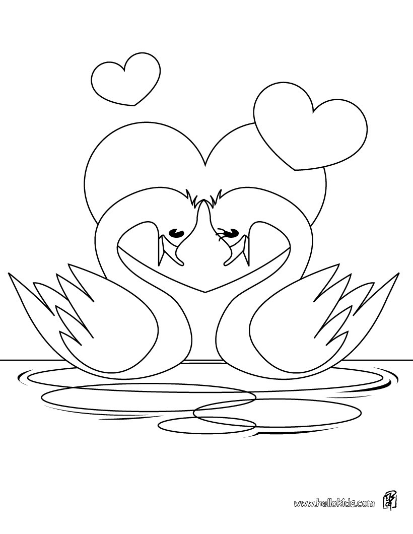 820x1060 Swan Heart Coloring Pages - Swan Heart Drawing