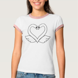 307x307 Heart Of Swans T Shirts - Swan Heart Drawing
