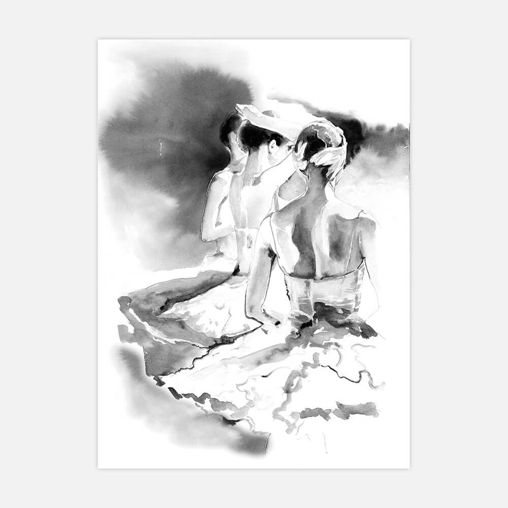 1000x1000 Swan Lake Framed Wall Art Print - Swan Lake Drawing