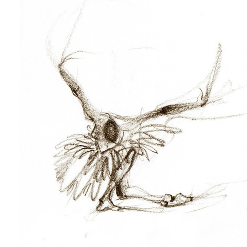 500x500 Swan Lake Bow Pencil Drawing, Artwork Print, Wall Art - Swan Lake Drawing