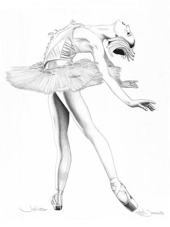 570x760 Swan Lake Print Art Drawings, Pencil Drawings, Art Drawings - Swan Lake Drawing
