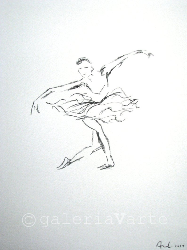 794x1059 Charcoal Ballet Drawing Swan Lake Original Art Work Etsy - Swan Lake Drawing