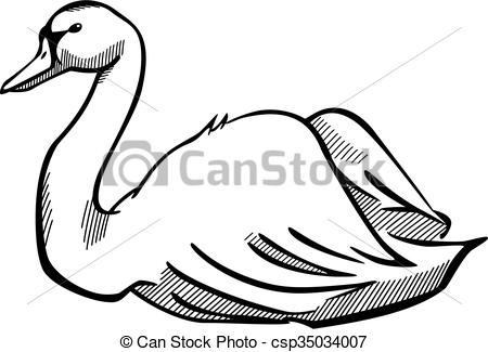 450x325 Swan Line Drawing Of A Swan - Swan Line Drawing