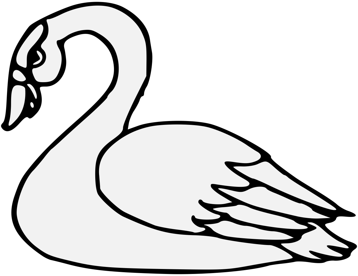 1225x944 Swans Drawing Free Download On Unixtitan - Swan Line Drawing