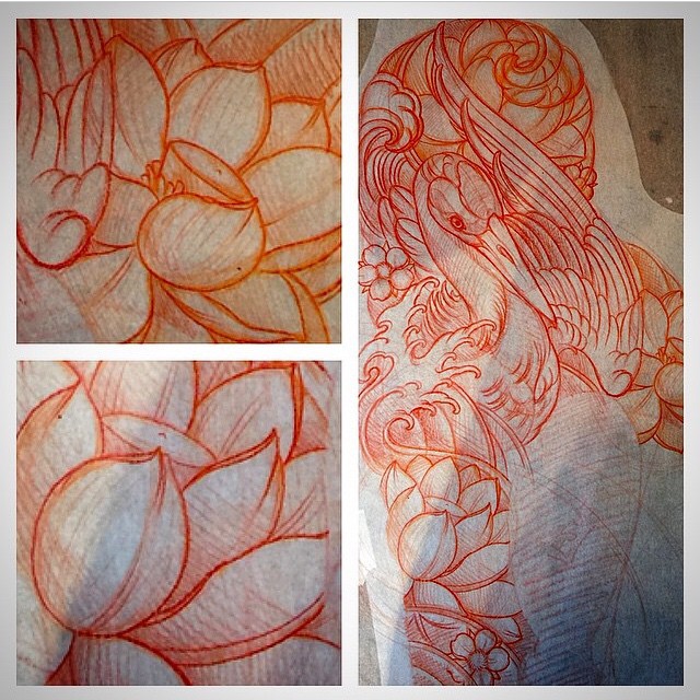 640x640 Lotus Swan Tattoo Sketch - Swan Tattoo Drawing